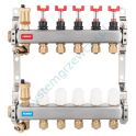 Ferro Rozdzielacz Stalowy 11-drogowy z zaworami termostatycznymi oraz przepływomierzami SN-RZP11S
